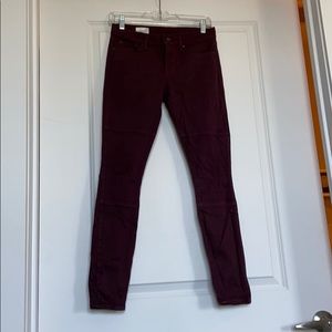 Gap Maroon Coated Jeggings